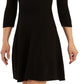 BCX Junior's Printed Scarf Fit & Flare Sweater Dress Black Size X-Large