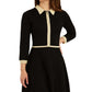 BCX Junior's Collared Contrast Trim Sweater Dress Black Size Small