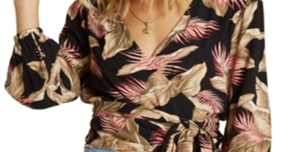 बिलाबॉन्ग महिलाओं का लव रैप्ड क्रॉप टॉप, काला, साइज़ लार्ज