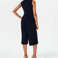 Jessica Howard Women's Solid V Neck Wide Leg Jumpsuit Blue Size Petite Medium