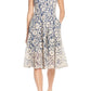 Women's Vince Camuto Lace V-Neck Fit & Flare Dress Blue Size 8