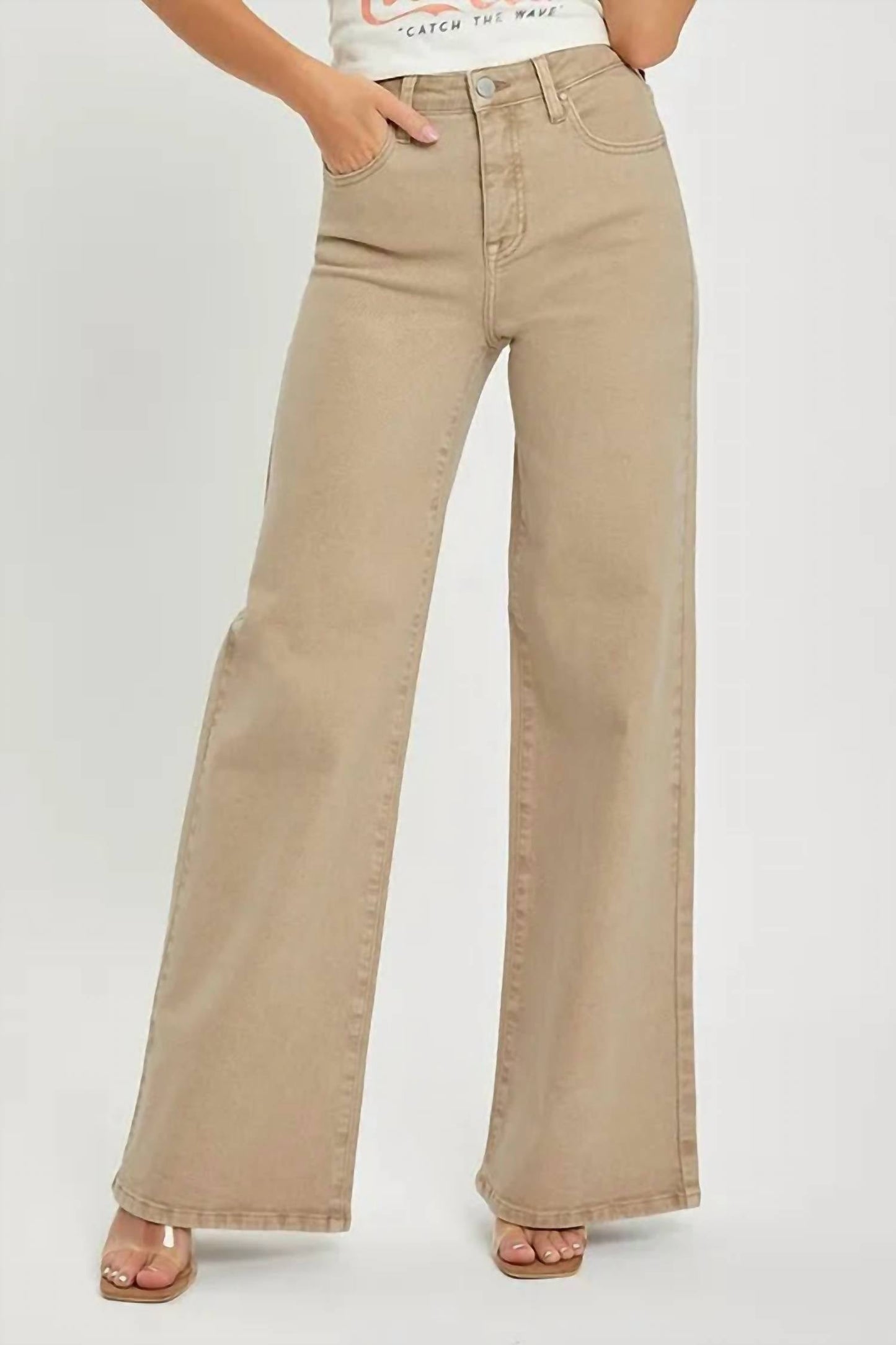 Trendsi - Risen Full Size Tummy Control High Rise Wide Leg Jeans Plus Size