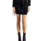 Self Esteem Junior's Side Ruched Burnout Velvet Mini Skirt Black Size Large