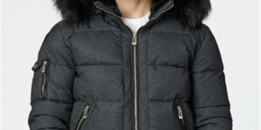Noize Men's Clark Quilted Bomber With Hood Black Size S