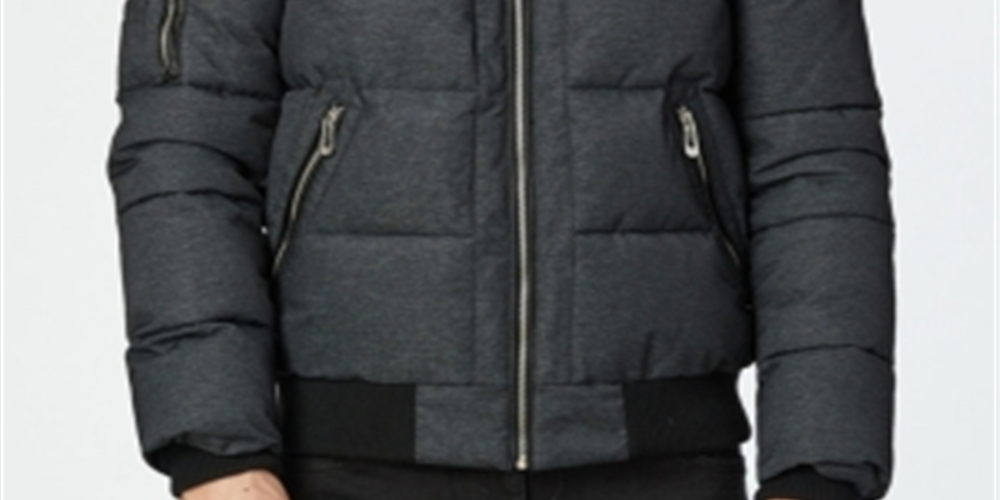 Noize Men's Clark Quilted Bomber With Hood Black Size S