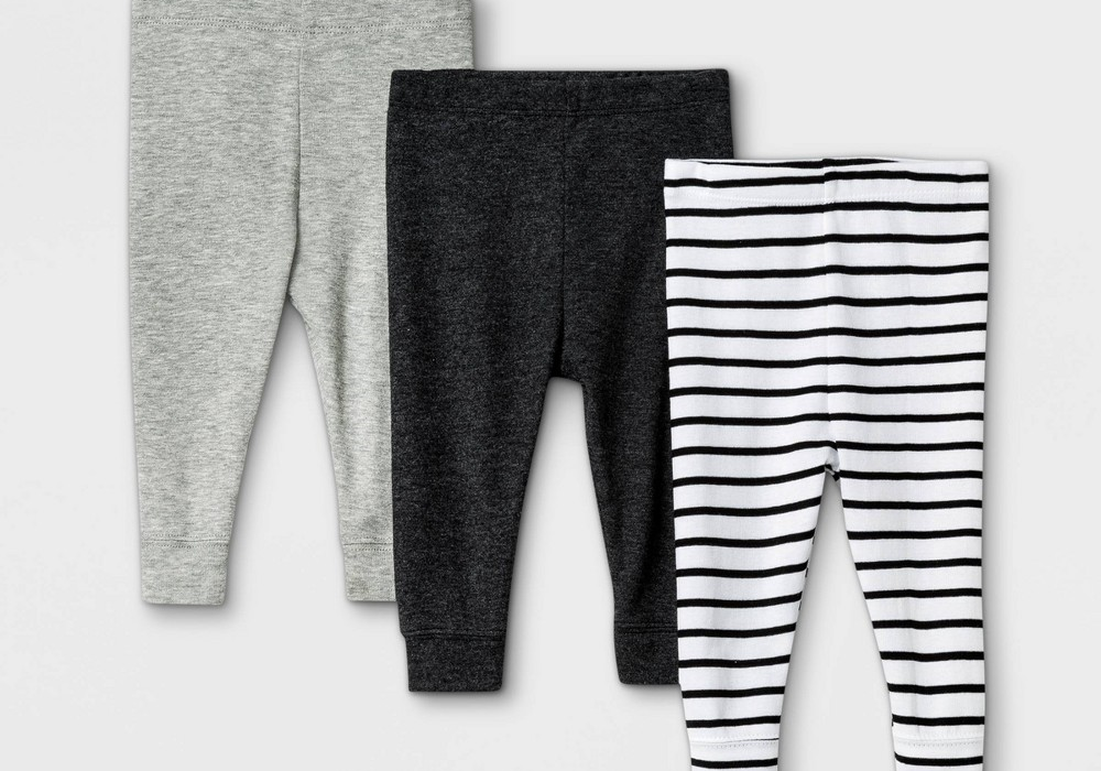 Cloud Island Baby 3pk Pull-On Pants Black/Gray Newborn