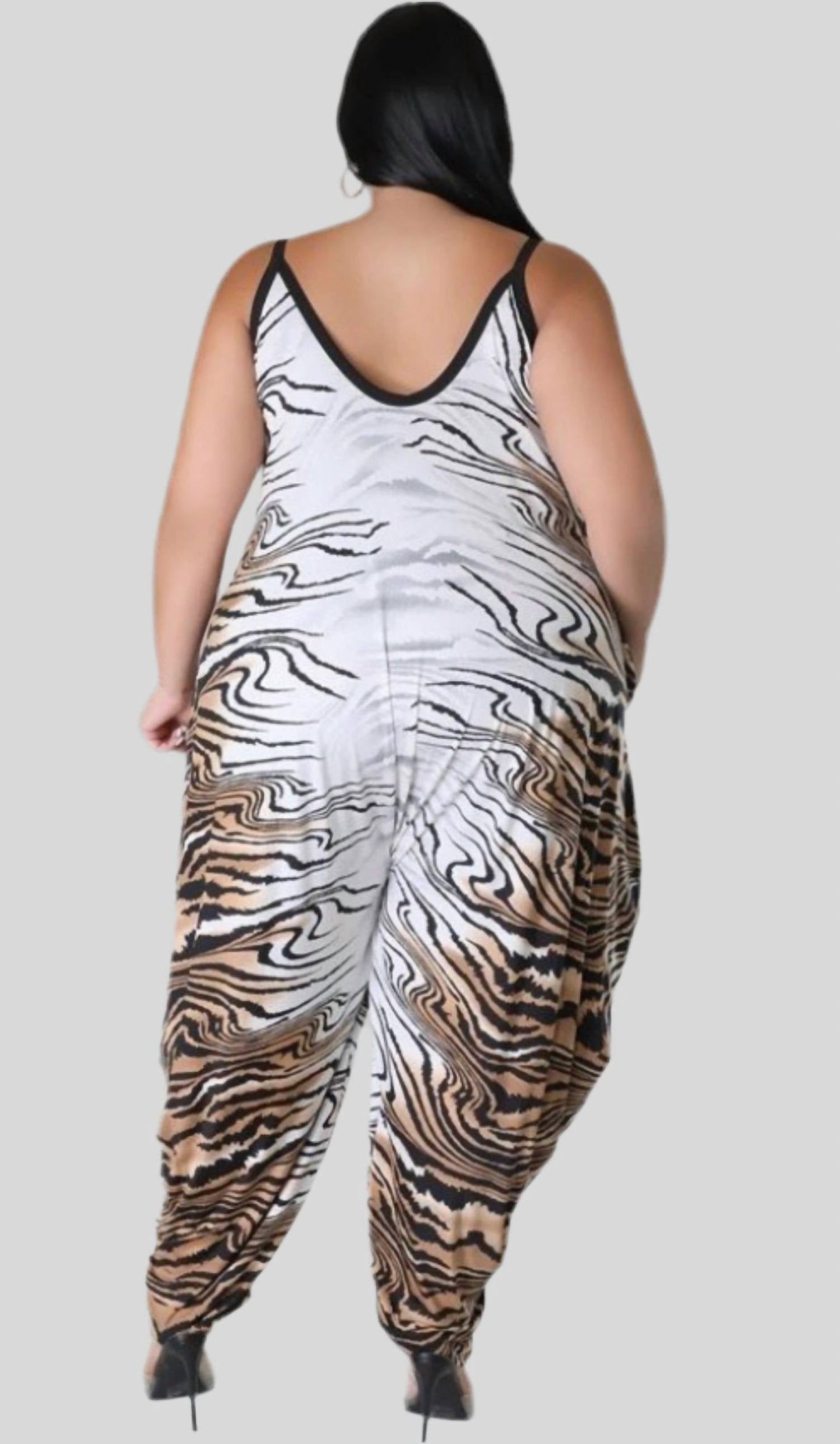 Good Time Usa - Multi Print Plus Jumpsuit