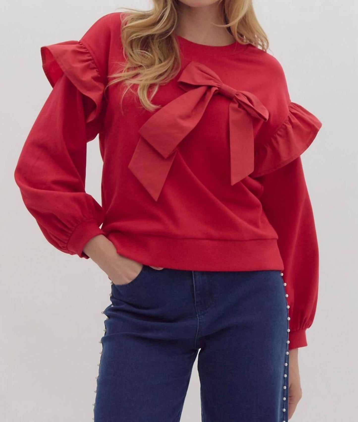 Entro - Ella Bow Knit Top