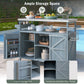 K&K Outdoor Kitchen Island, Rolling Bar Cart & Storage Cabinet