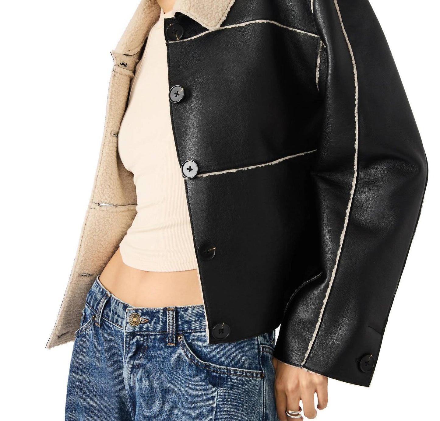 Steve Madden - Tilia Long Sleeves Cropped Coat
