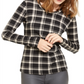Weekend Max Mara Women's Pacato Plaid Knit Long Sleeve Top Black Size Small