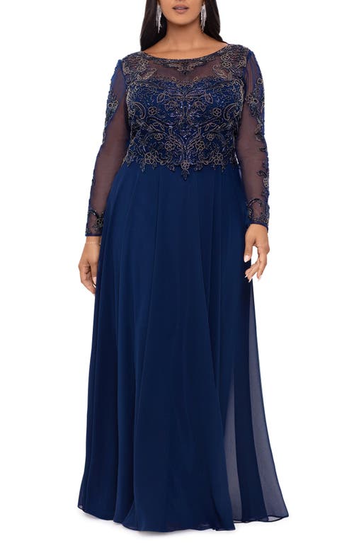 xscape-long-sleeve-beaded-chiffon-evening-gown
