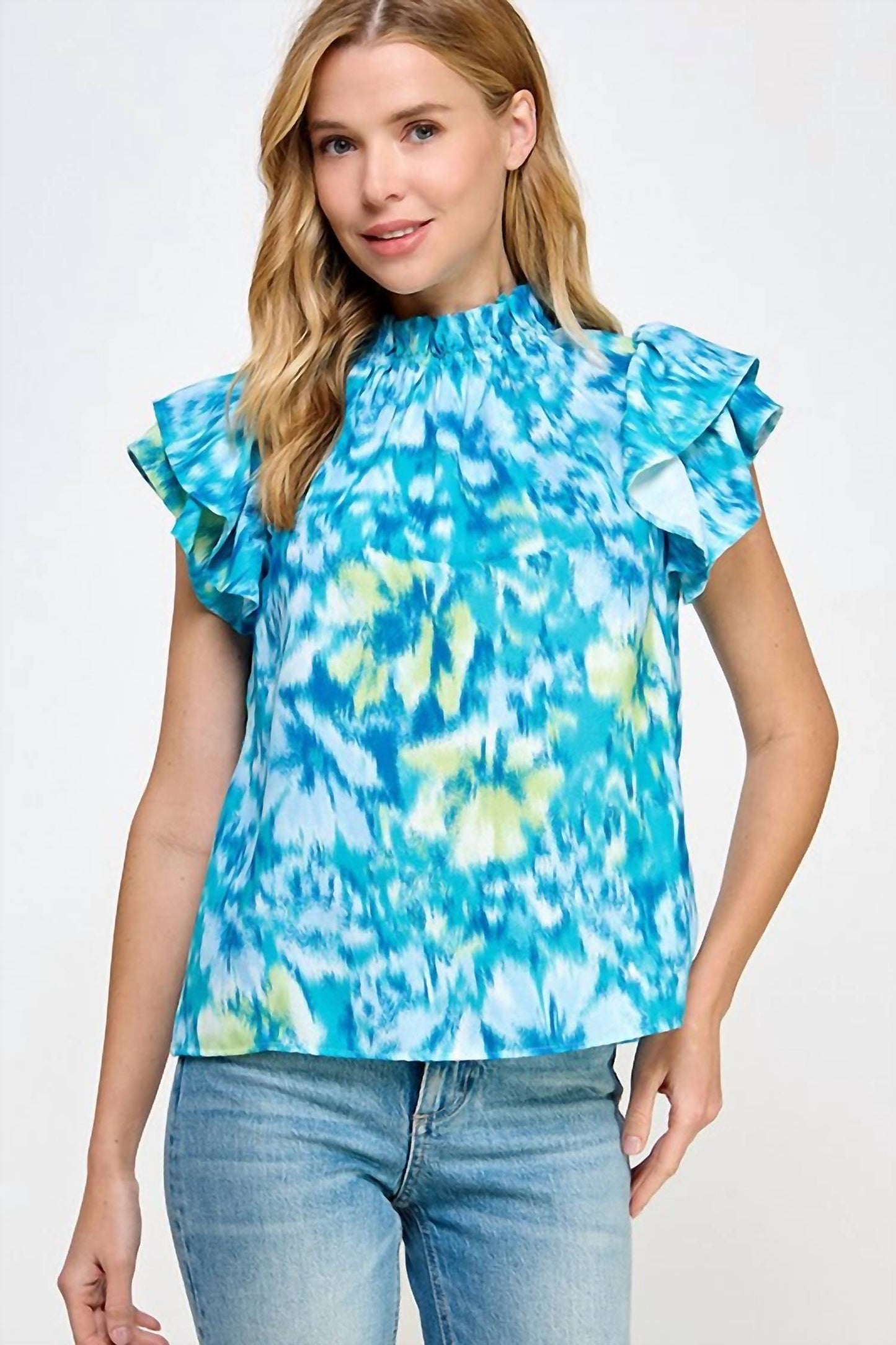 2 Hearts Apparel - Ruffled Neckline Top