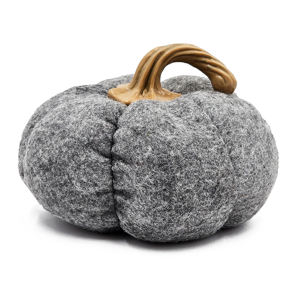 Set of 3 Plush Fabric Pumpkins in Brown