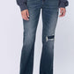 Judy Blue - Mid Rise Bootcut Patched Distressed Knee Raw Hem Jeans - Plus Sizes