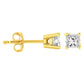 14K Yellow Gold 1/3 Cttw Princess-Cut Square Near Colorless Diamond Classic 4-Prong Solitaire Stud Earrings (J-K Color, I1-I2 Clarity)
