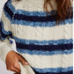 Free People - Frankie Cable Striped Pullover
