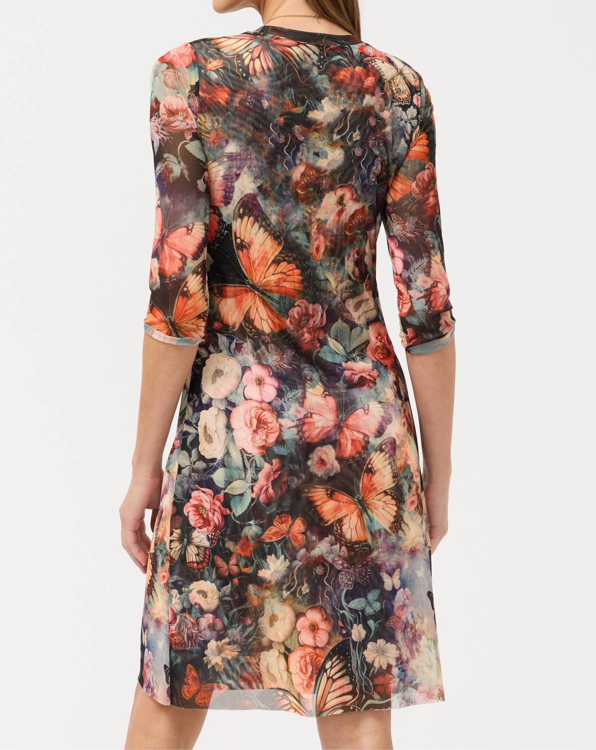 Johnny Was - 3/4 SLEEVE MESH MIDI DRESS