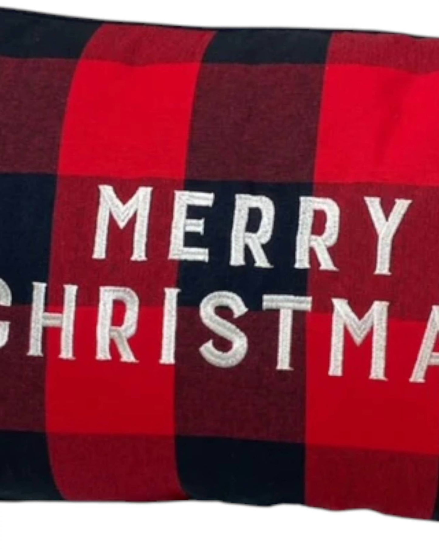 Primitives By Kathy - Merry Christmas Buffalo Check Plaid Pillow