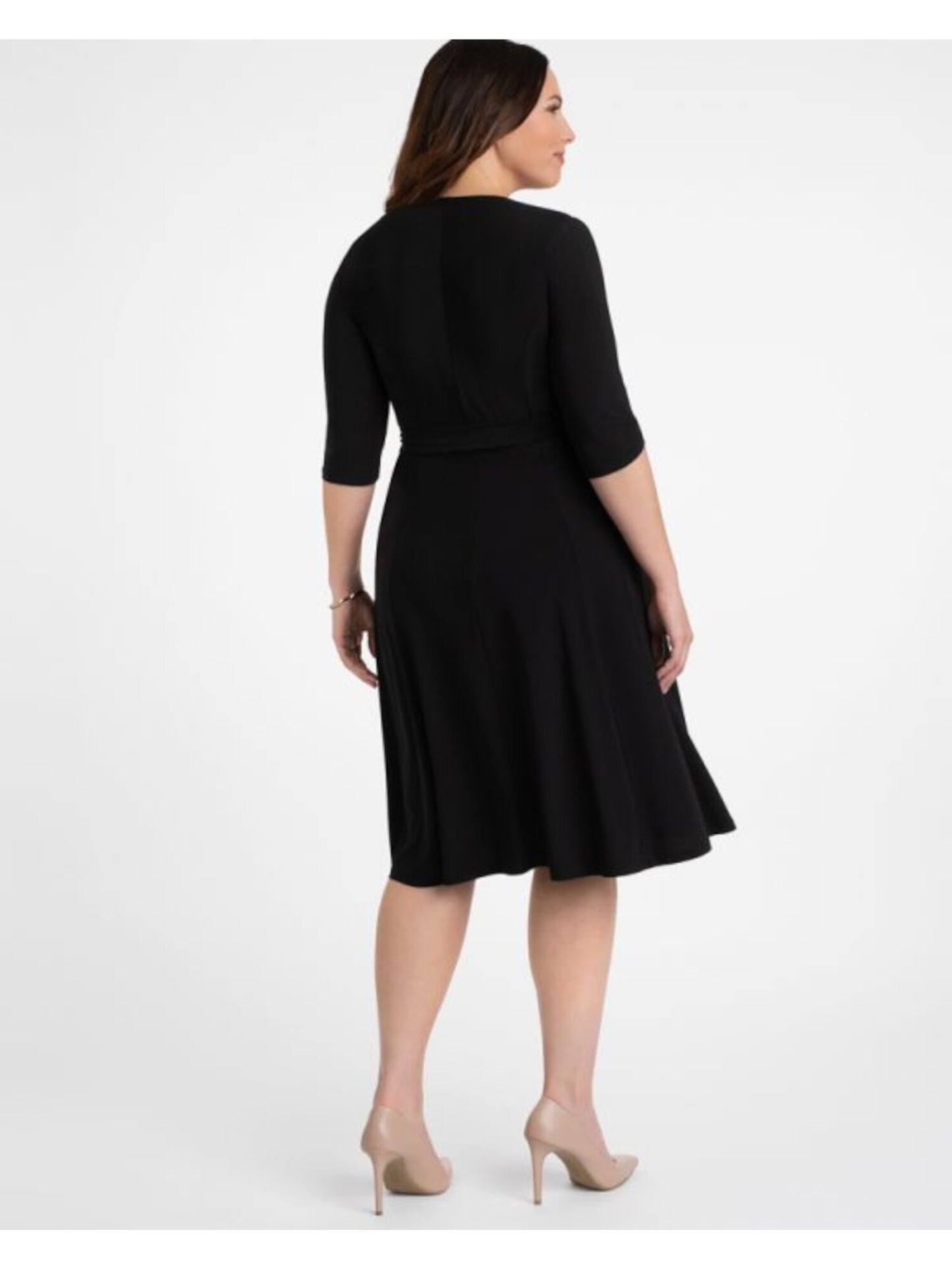 Kiyonna Women's Essential Wrap Dress Black Size 1X