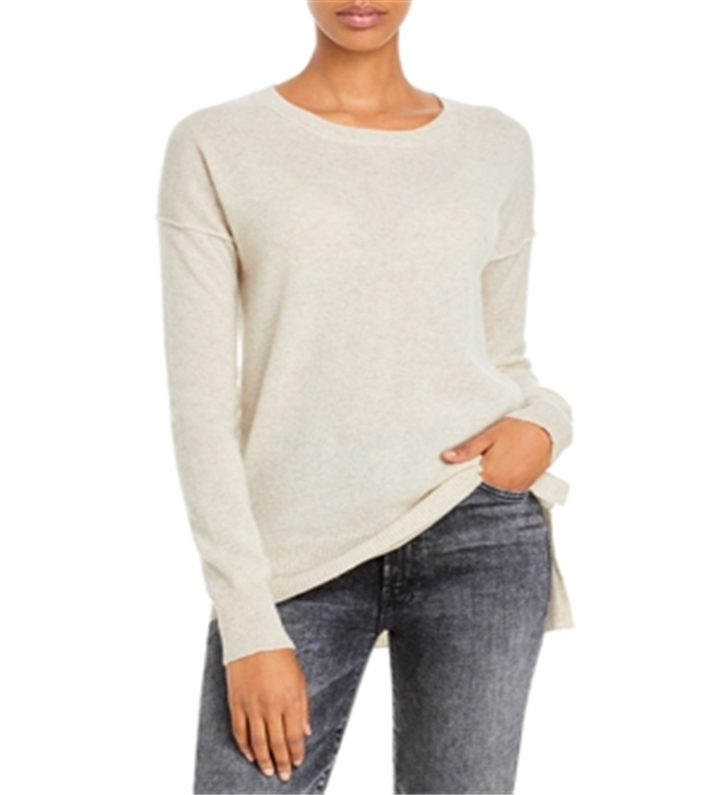 Aqua Cashmere High Low Cashmere Sweater Gray Size S
