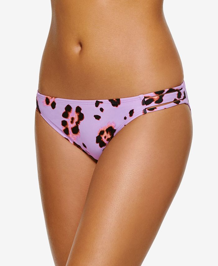 Hula Honey Junior's True Spots Hipster Bikini Swim Bottom Purple Size Medium