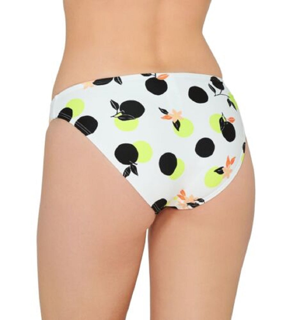 Hula Honey Junior's Citrus Geo Printed Hipster Bikini Bottoms Swimsuit White Size Medium