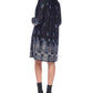 White Mark Women's Apolline Embroidered Dress Blue Size Medium