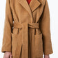 Collection B Junior's Single Breasted Belted Wrap Coat Brown Size XX-Large