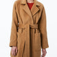 Collection B Junior's Single Breasted Belted Wrap Coat Brown Size XX-Large