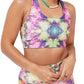 Terez Women's Tie Dyed Sports Bra Pink Size X-Small