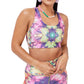 Terez Women's Tie Dyed Sports Bra Pink Size X-Small
