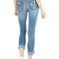 Indigo Rein Junior's Distressed Two Button Jeans Blue Size 7