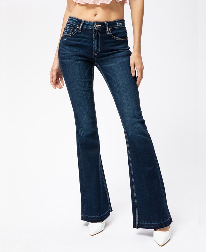 Kancan Women's Mid Rise Classic Jeans Blue 5