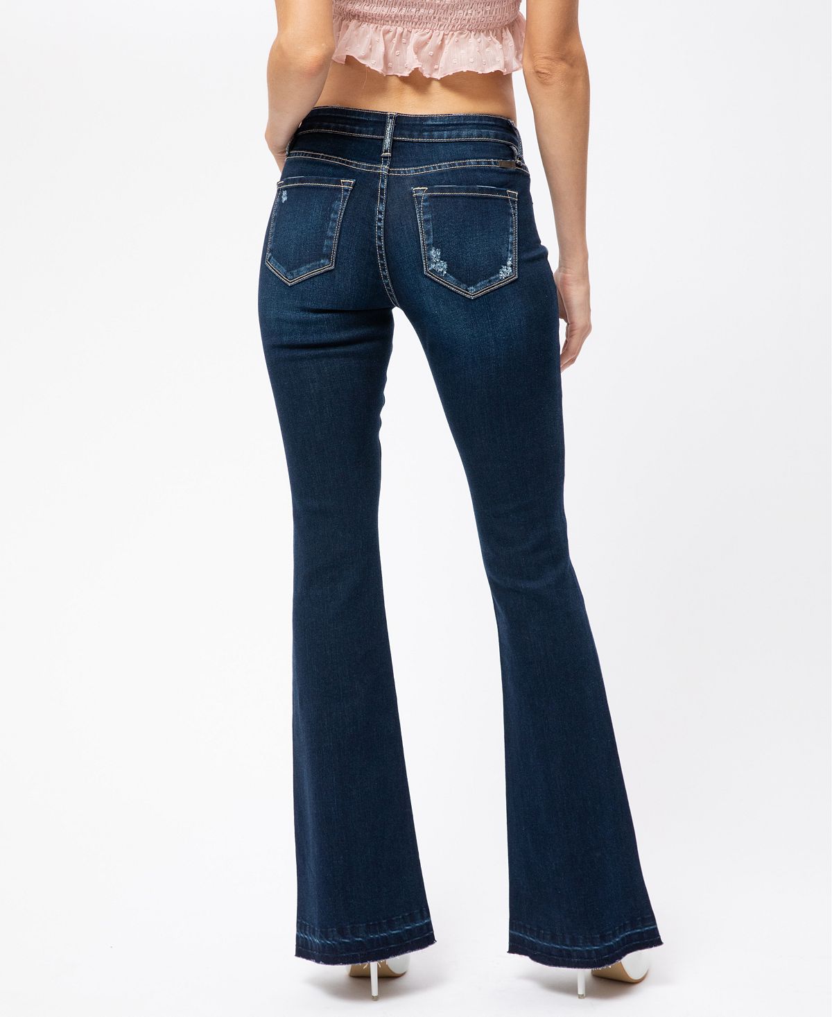 Kancan Women's Mid Rise Classic Jeans Blue 5