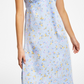Hippie Rose Junior's V Neck Fit & Flare Midi Dress Blue Size Large