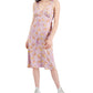 Hippie Rose Women's Floral Print Calf Midi Dress Purple Size X-Large