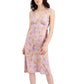 Hippie Rose Women's Floral Print Calf Midi Dress Purple Size X-Large