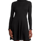 Aqua Women's Turtleneck Knit Dress Black Size X-Small