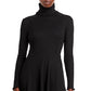 Aqua Women's Turtleneck Knit Dress Black Size X-Small