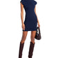 Aqua Ponte Knit Sheath Mini Dress