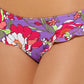 Hula Honey Junior's Impressionist Ruffled Bikini Bottoms Swimsuit Purple Size X-Small