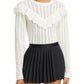 Lost and Wander Irina Scalloped Pointelle Cardigan White