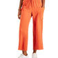 Indigo Rein Women's Junior's Cotton Gauze Wide Leg Crop Drawstring Pants Orange Size M
