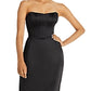 Aqua Women's Maeve Reilly Bustier Feather Trim Dress Black Size Large