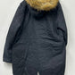 Collection B Women's Junior's Faux Fur Trim Hooded Anorak Coat Black Size X-Large