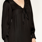 Belldini Women's Pleated Ruffle Midi Dress Black Size Small