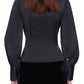 Staud Women's Madison Cross Front Blouse Black Size 10