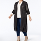 Belldini Women's Plus Pointelle Stitch Duster Cardigan Gray Size 1X