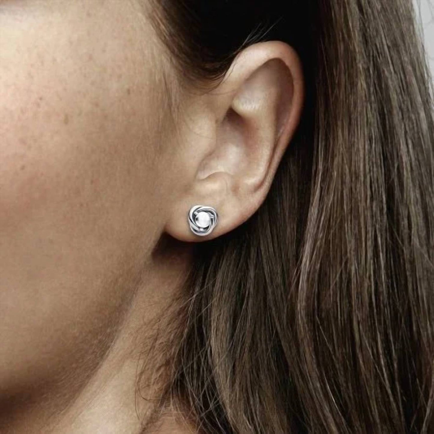 Pandora - Women's April Birthstone Eternity Circle Stud Earrings